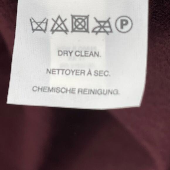 J. Crew Burgundy Wine Merino Wool V-Neck Sweater Ruffle Sleeve Size S - Picture 4 of 6